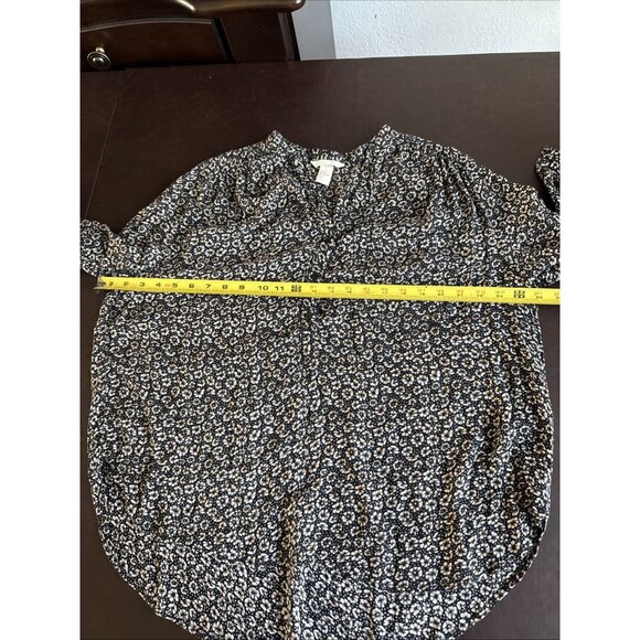 H&M Womens Black & White Floral Blouse Size 14 - Picture 7 of 9